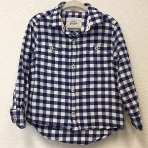 Mini Boden Blue and White Checkered Button Down Shirt